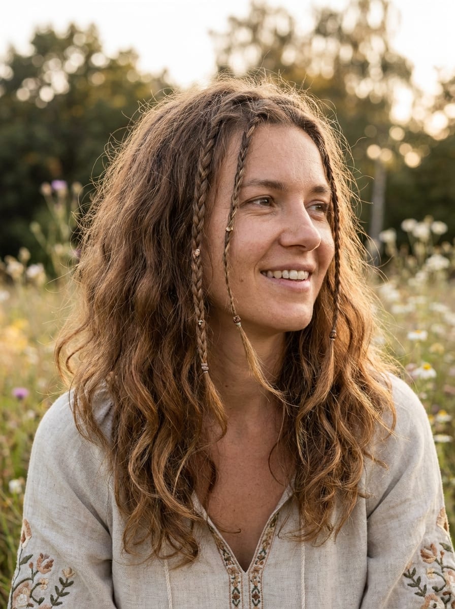 Offene Haare mit Mini Braids - Festival Frisur 2026